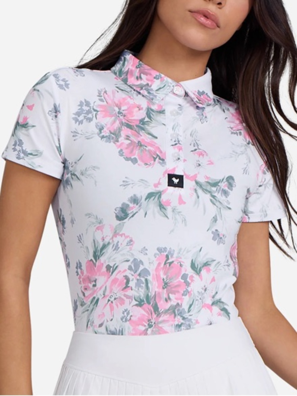 Bad Birdie Spring Showers Women’s Core Performance Polo Size M Golf Floral - Picture 3 of 11